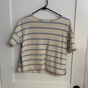 La Ligne Tee in Cream and Blue Stripes